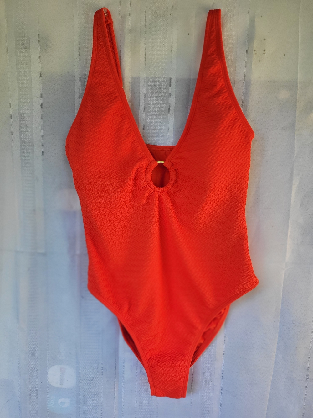 Target Bright Orange Girls One-Piece Swimsuit with Front Ring